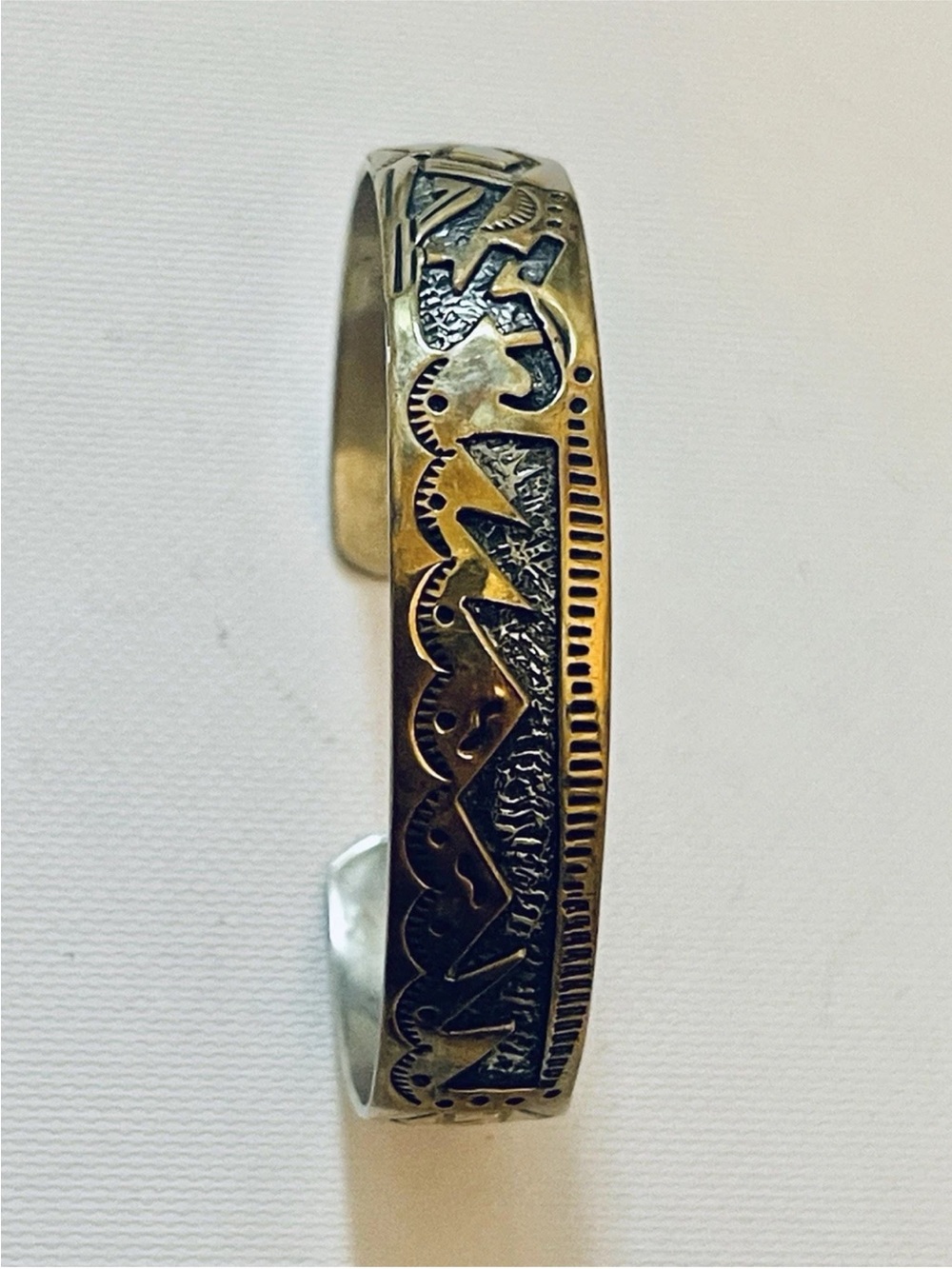 VTG T.A. Begay Navajo Sterling Silver Cuff Bracelet, Hand-Stamped, 14g Sz 6.5”